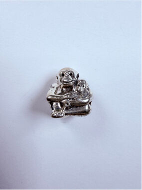 Pandora Monkey Chimp Mom & Baby 925 Sterling Silver ALE Charm Bead